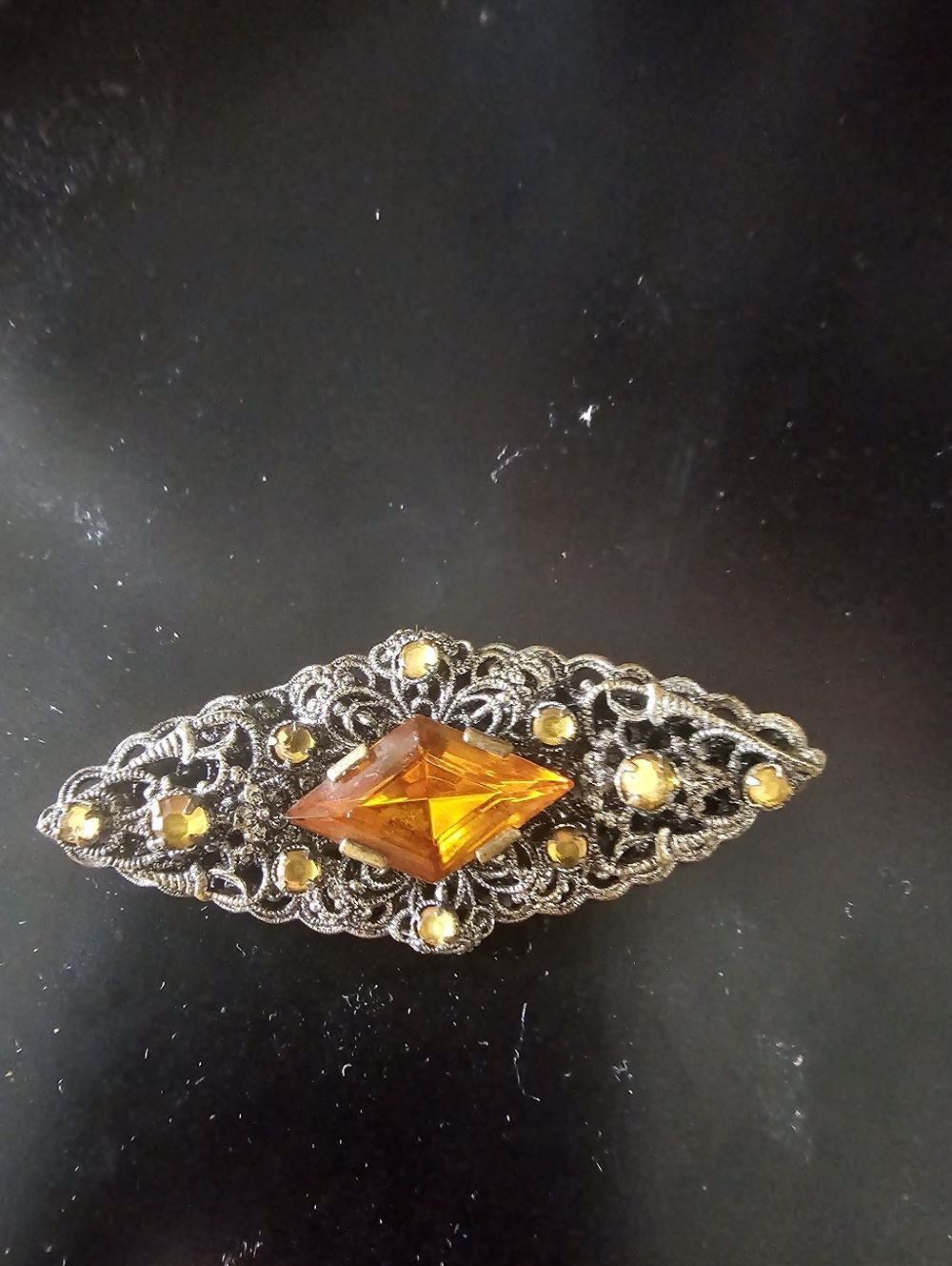 Antique Art Deco Filigree Brooch